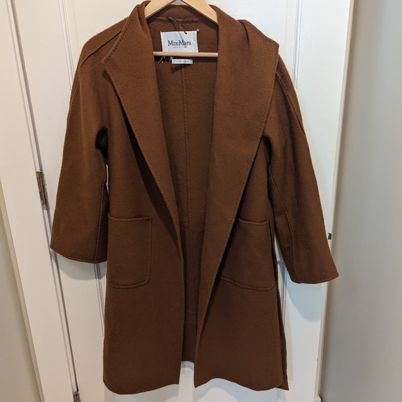 MaxMara Lilia Cashmere Cardigan Coat in Tobacco - Picture 4 of 6